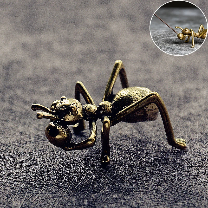 Brass Ant Figurine Small Statue House Ornament Animal Figurines Office Gift 