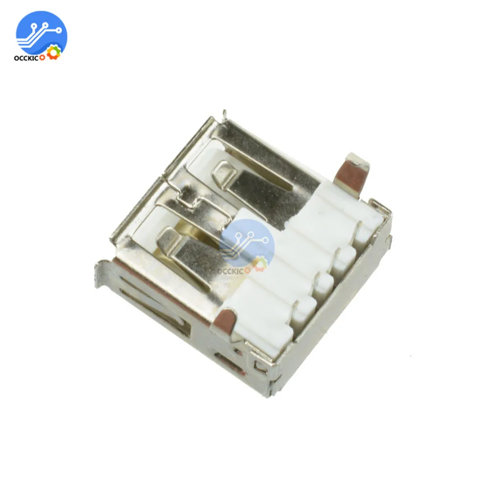 10 шт. G52 USB 2 0 4Pin A Тип гнездовой разъем фута 90 градусов для передачи данных Зарядка