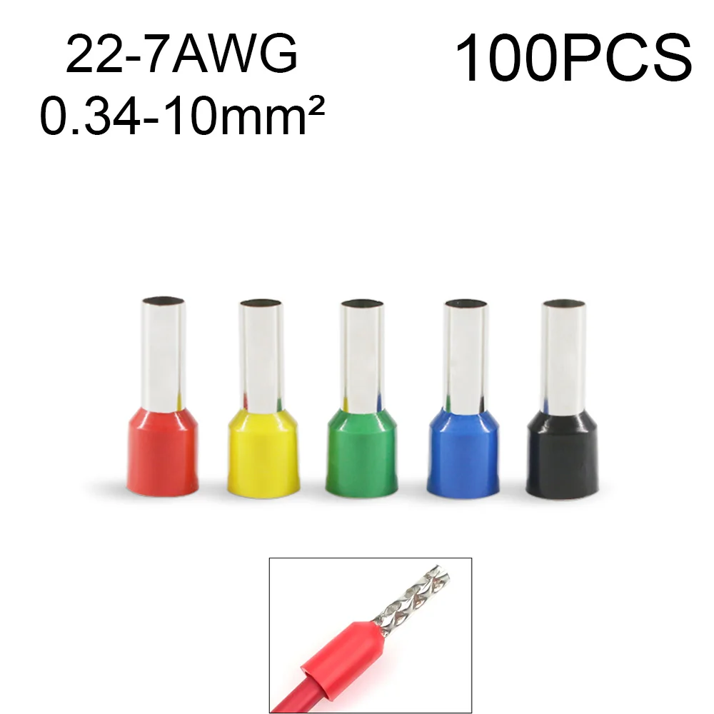 Wire Connectors 100Pcs 16/12AWG Gauge Ferrule Electrical Connectors Wire Conector End Crimp Wire Terminal Cable Terminator Insulated Contacts