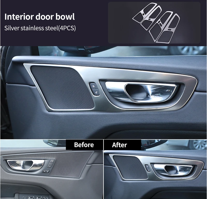 

Для Volvo XC60 2010-2018 ABS хромированная рама для внутренней двери 4 шт.