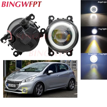 

2PCS For Peugeot 207 307 407 607 3008 SW CC VAN 2000-2013 High power H11 LED Fog Lamps Angel Eye light with Glass len 12V