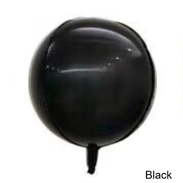 black Гелиевая Поддержка 22 дюймов 4D круглые воздушные шары из фольги настроить фото/изображение печати свадебные украшения на вечеринку дня рождения поставки 10 шт./партия - Цвет: black