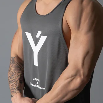 

Summer Cotton Jogging Gym Men Stringer Tank Top Bodybuilding Fitness Singlets Muscle Vest Men's Training sportswear husband