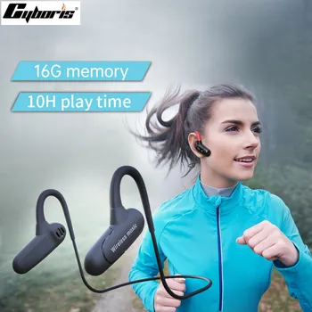 

Cyboris Non-in-ear Bluetooth Earphone Sport Bone Conduction 16GB Mp3 Player Headset 10 Hrs Play Time Running IPX7 Hifi Bass