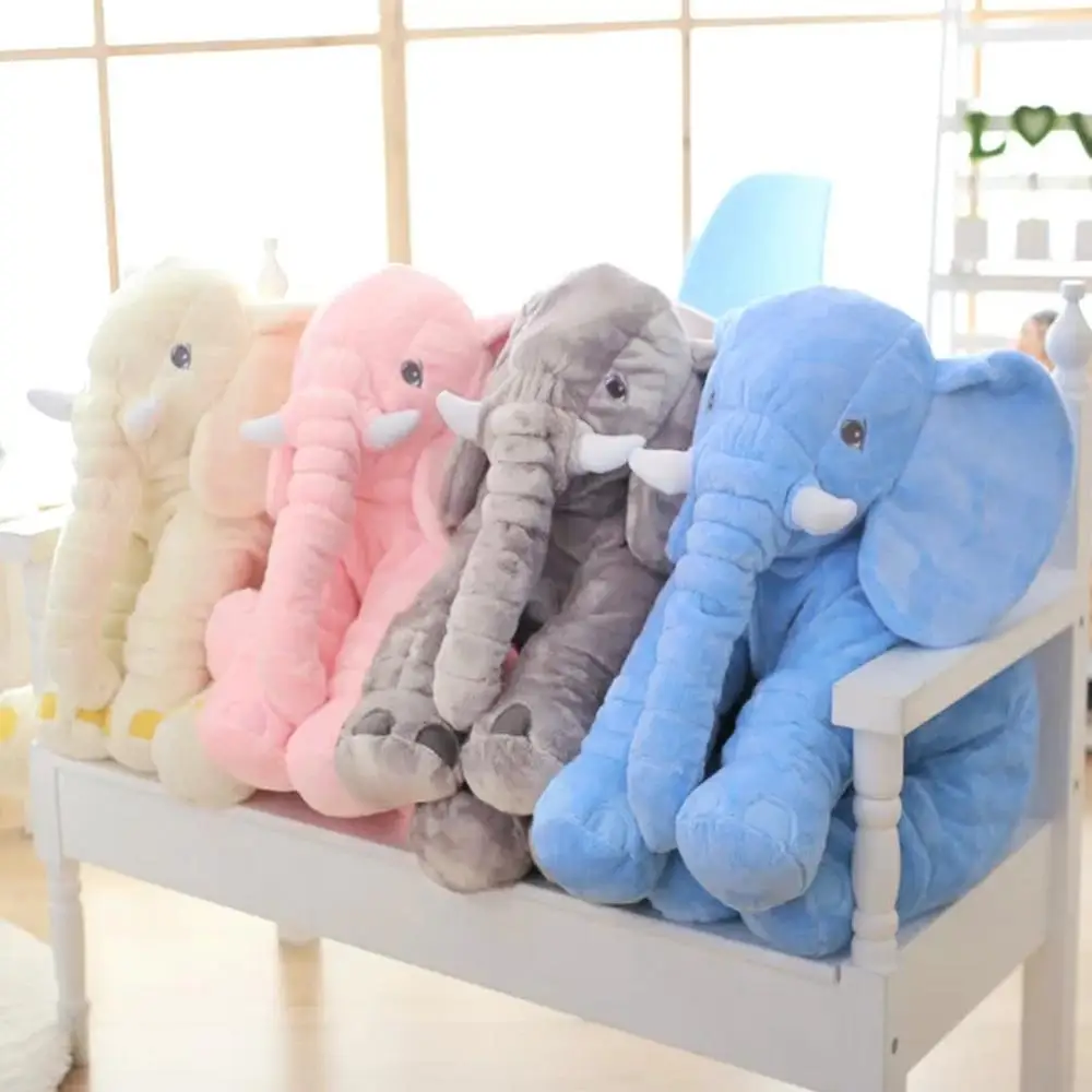 

40cm/60cm Height Large Plush Elephant Doll Toy Kids Sleeping Back Cushion Cute Stuffed Elephant Baby Accompany Doll Xmas Gift