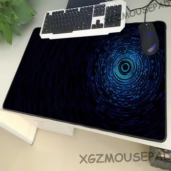 

XGZ Large Size Mouse Pad Black Lock Edge Technology Matrix Computer Desk Mat Rubber Non-slip Game Player Diy Custom