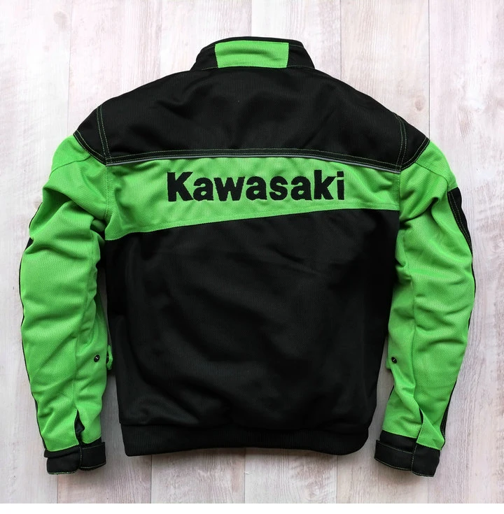 2 Colors Team Green Motorcycle Jacket Men's Summer Mesh Professional Offroad jackets For kawasaki Jacket Motocross Racing Jacket