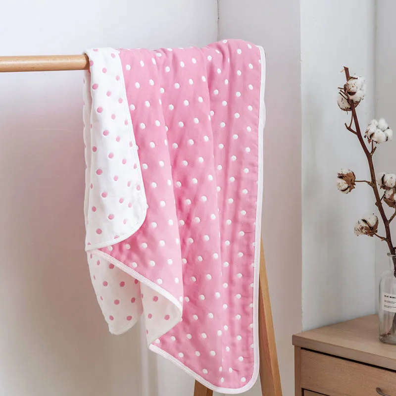 

Baby 6 Layer Gauze Cotton Blankets Newborns Infant Cartoon Bear Cloud Dot Throw Blanket Bedding Baby Supplies