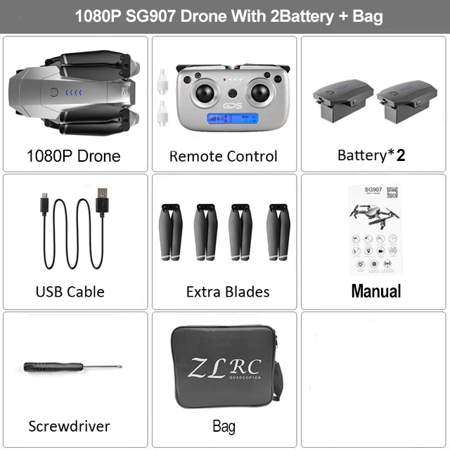 SG907 1080P 2B CB HGIYI SG907 gps Радиоуправляемый Дрон с 4K HD камерой регулировки широкоугольный wifi FPV 50 раз зум складной Квадрокоптер профессиональные дроны - Цвет: SG907 1080P 2B CB