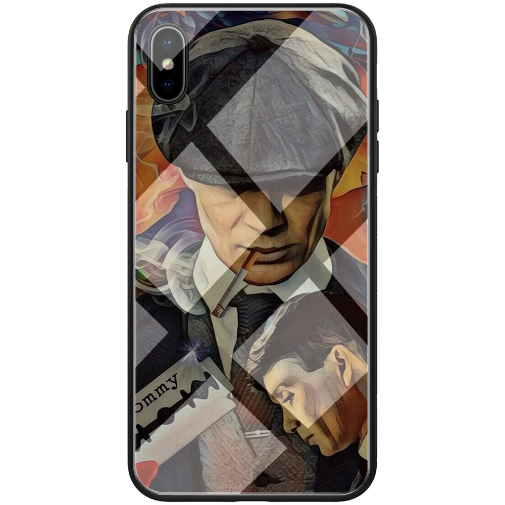 TG10 WEBBEDEPP Peaky Blinders чехол из закаленного стекла ТПУ для iPhone XS Max XR X 8 7 6 6S Plus - Цвет: TG10
