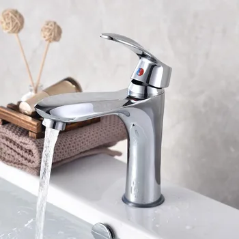 

European Chrome Bathroom Basin Faucet Deck Installation Single Handle Cold And Hot Water Mixer Tap Suitable For Hotels And Homes