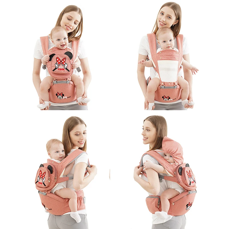 Disney Baby Carrier Waist Stool Newborn Infant Baby Sling Front Facing Kangaroo Baby Wrap Carrier for Baby Travel 0-18 Months