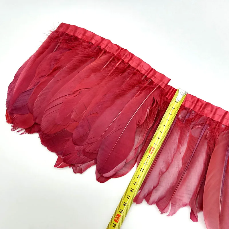 2meters Goose Feathers Fringe Trims Plumes DIY needlework accessories Sewing Ribbon For Wedding Dress Decoration Crafts 15-20cm