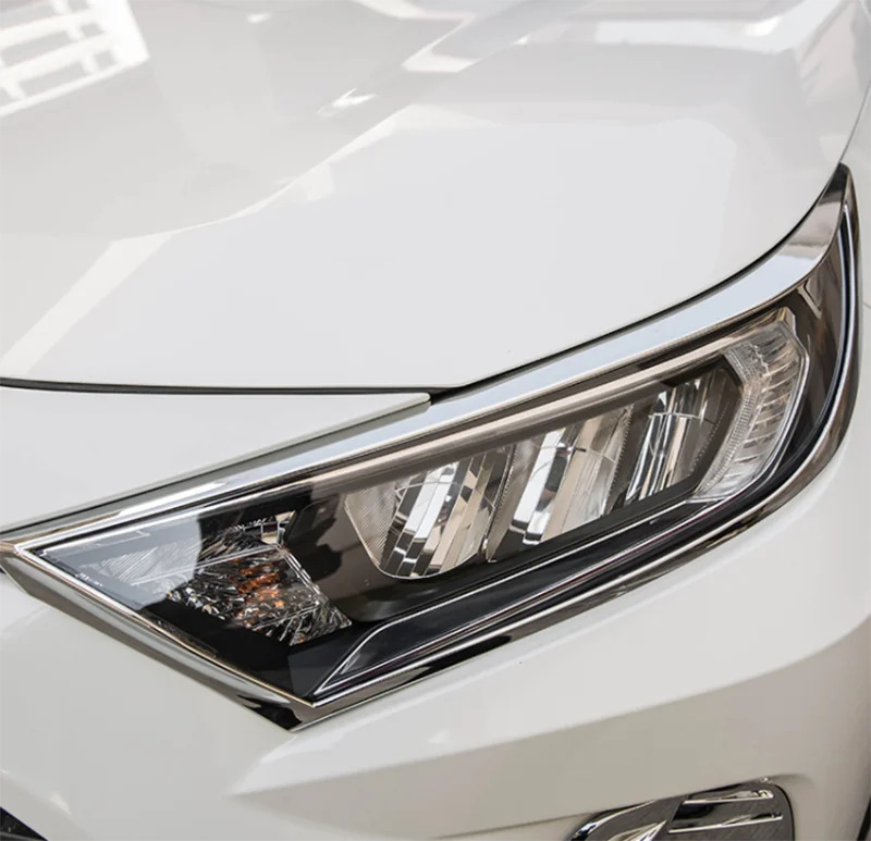 Автомобильная внешняя передняя фара Накладка для Toyota RAV4 2019 2020 ABS хромированная