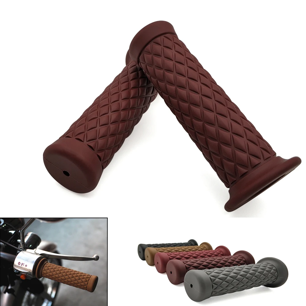 Универсальный 7/8 ''винтажный резиновый мото rcycle grip части для Кафе racer moto руль для Kawasaki KDX250 klx 250 kdx 125 KX65