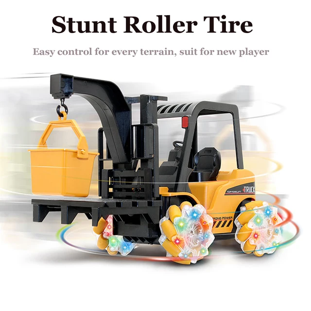 2.4Ghz 21 Channel RC Excavator Toy Truck Engineering Car Alloy Plastic Remote Control Forklift Crane RTR For Kids Christmas Gift 5