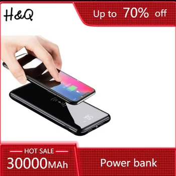 

30000mah Power Bank Wireless Charger For iPhone Samsung External Battery Bank Built-in qi Wireless Charger Powerbank Portable