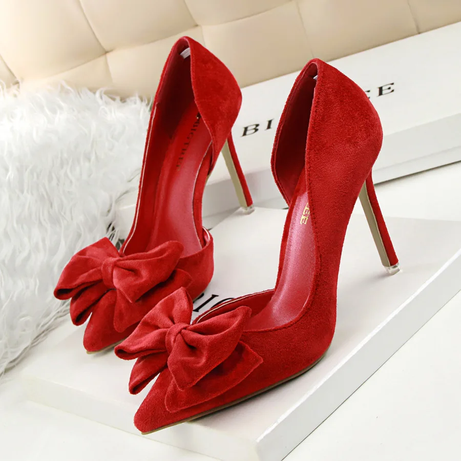 

Women Shoes519-1 Korean-style Sweet High Heels Heels Thin Heeled High Heels with Low-Cut Tip