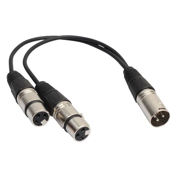 

30 Cm 3Pin Xlr 1 Male To 2 Female Audio Extension Cable Microphone Y Audio Splitter Cord Line For Mixer Recorder