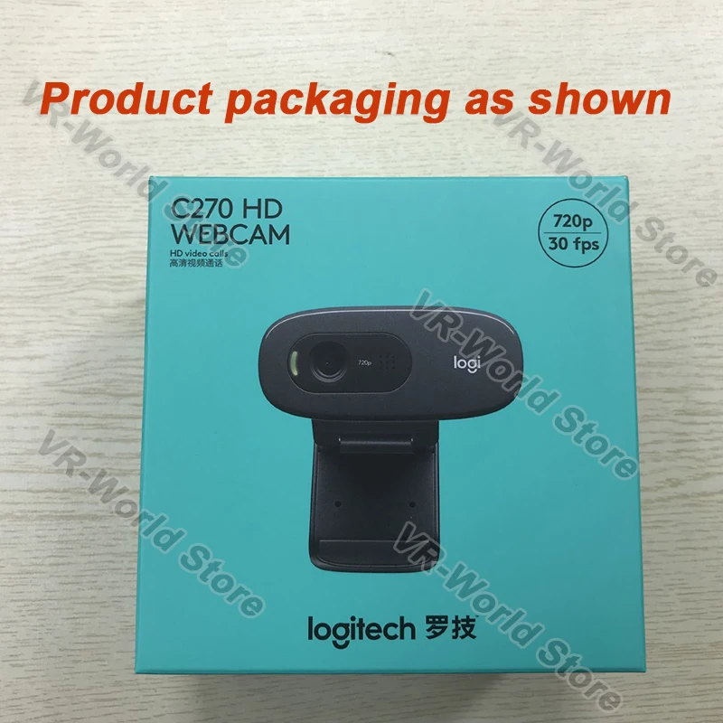 Веб-камера logitech C270 HD Vid 720P с микрофоном USB 2,0 для ПК Lapto видеовызова поддержка официального тестирования