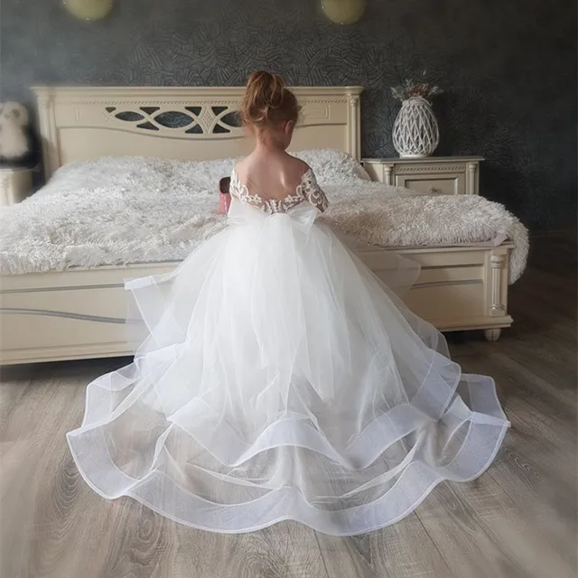 Vestito Principessa Bambina Con Paillettes | Abito Cerimonia In Tulle | Senza Maniche Per Matrimoni E Compleanni - Foto 6
