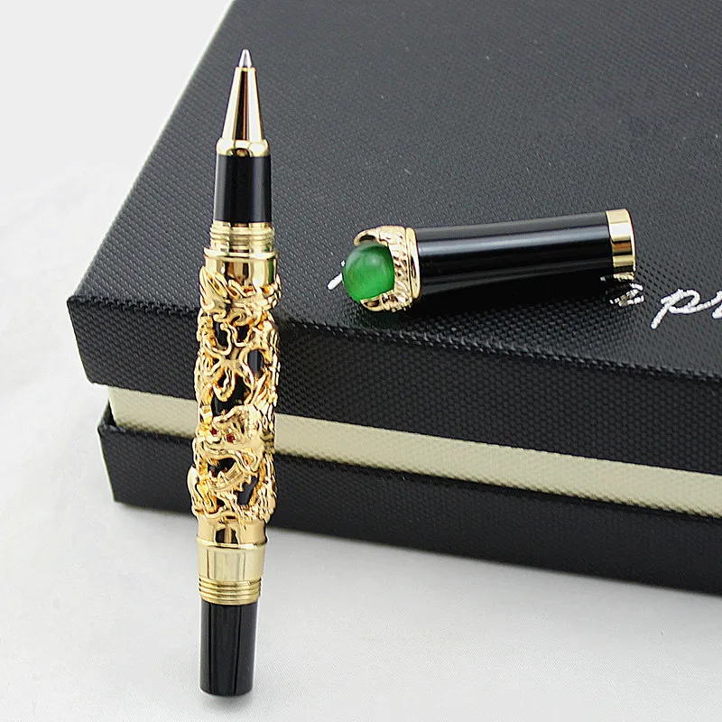 Jinhao New Dragon King Fountain Pen Vintage Embossing Heavy Pen Gray /& Red