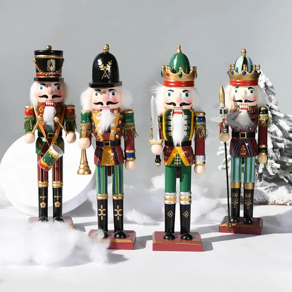 Nutcracker Doll Christmas Soldier Wood Decoration Made Puppet Desktop Pendants Ornaments Party New Year Gifts | Дом и сад