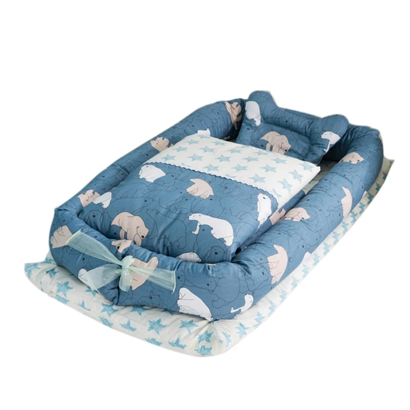 4 шт. детская кровать гнездо моющаяся детские дорожные кровати хлопок