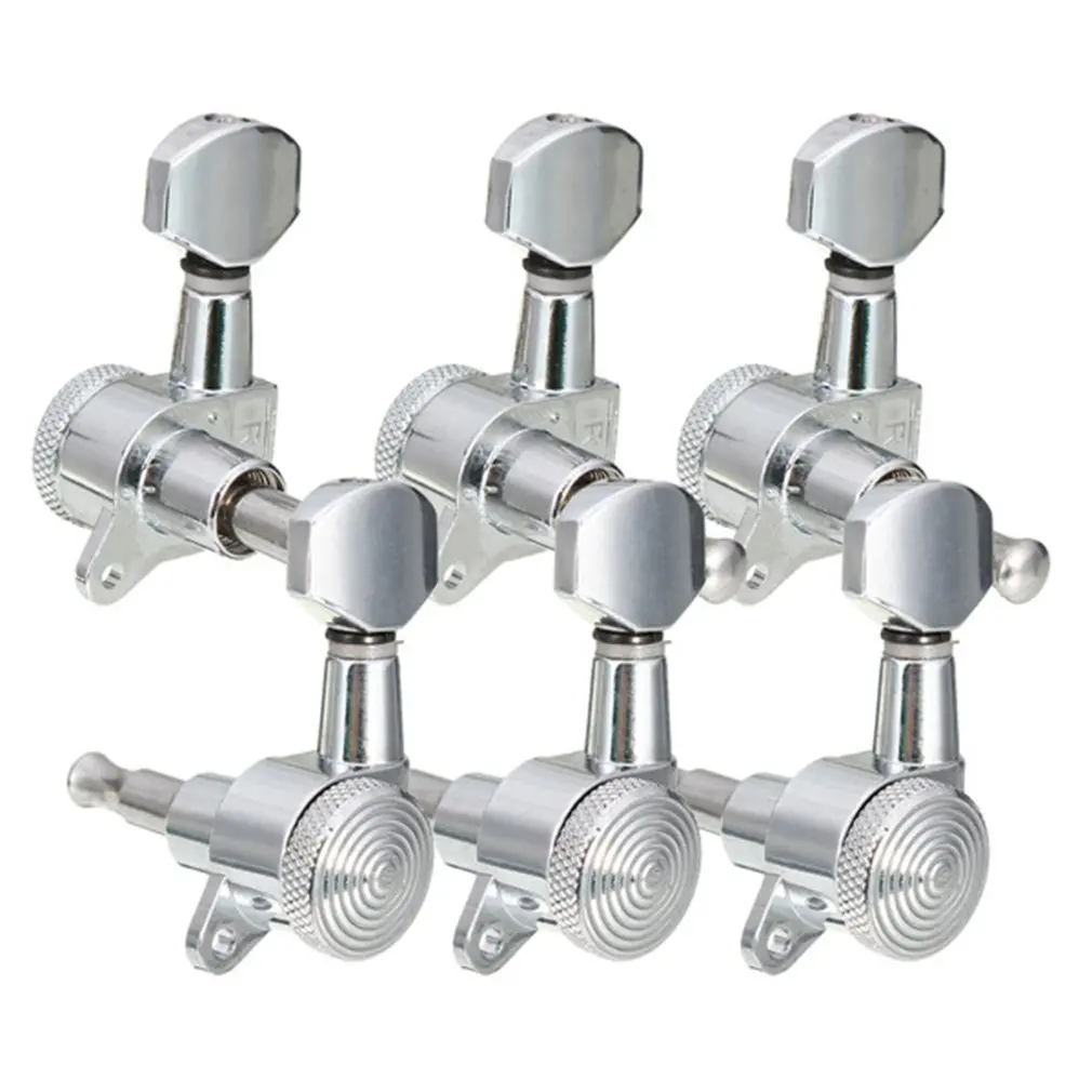 Metal Locking Tuners Guitar Machine Heads Tuning Pegs Keys 6R Chrome Small Button for Electric | Спорт и развлечения