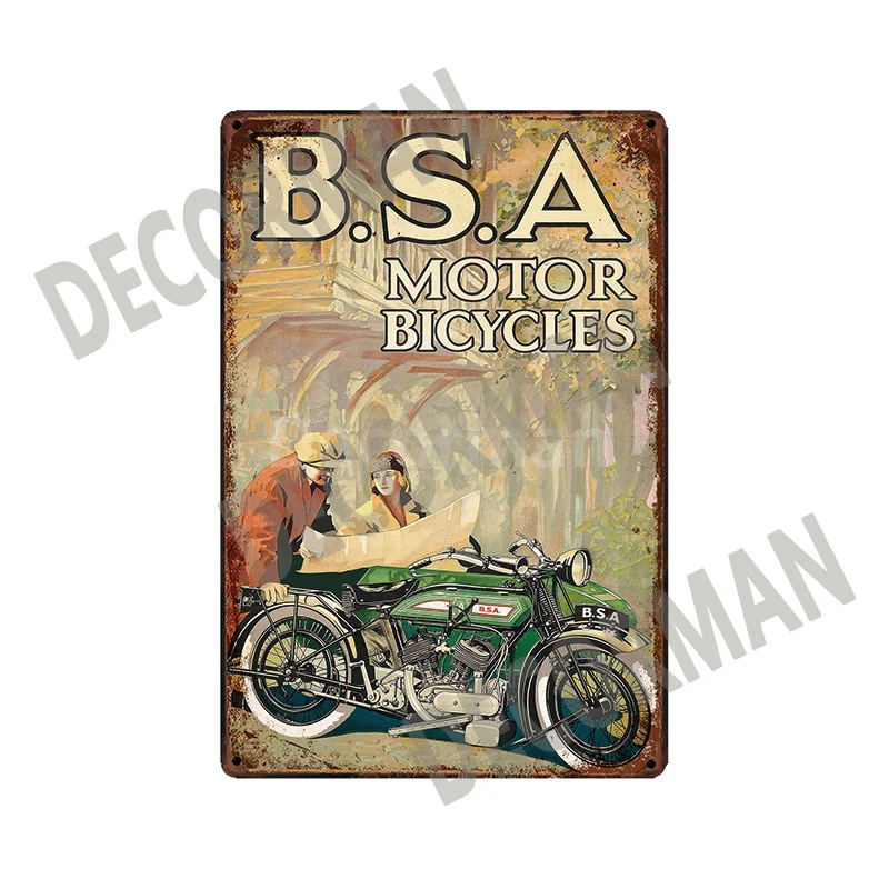 [DecorMan] JAWA BSA TT двигатель металлические знаки плакаты Винтаж Железный Живопись Пользовательские клуб Декор LTA-1704
