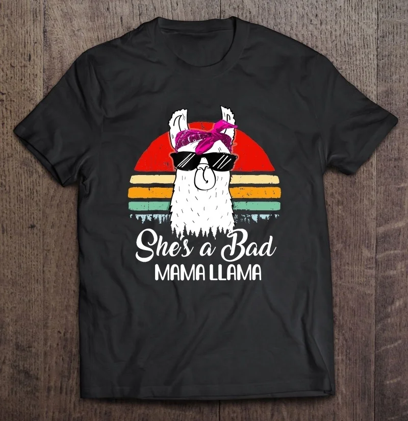 Винтажный вариант She's Bad Mama Llama-футболки | Мужская одежда