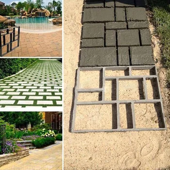 

Manually Paving Cement Brick Concrete Molds DIY Plastic Path Maker Mold Garden Stone Road Mold Garden Decoration
