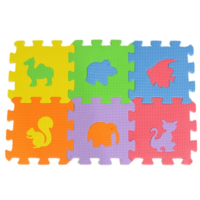 36 PCS Foam Mat Floor Tiles EVA Foam Padding Cartoon Animal Pattern Puzzle Mats M09