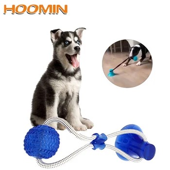 

HOOMIN With Suction Cup Dog Biting Toy Rubber Chew Ball Multifunction Elasticity Cleaning Teeth Pet Molar Bite Pet Accessories