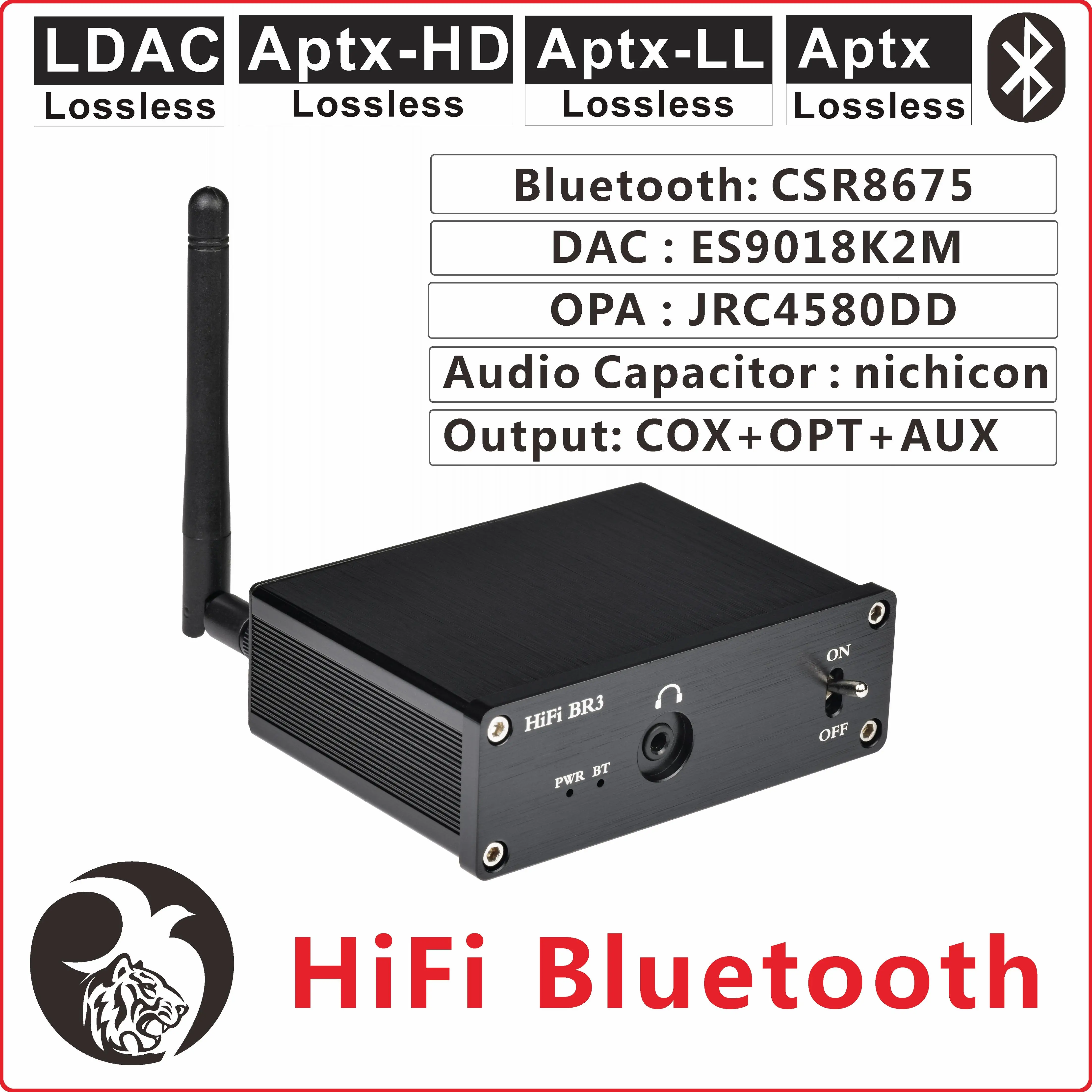 Аудиоресивер RCA Bluetooth 3 5 мм jack Hi-Fi lossless 5.0 Aptx CSR8675 ES9018K2M декодер |