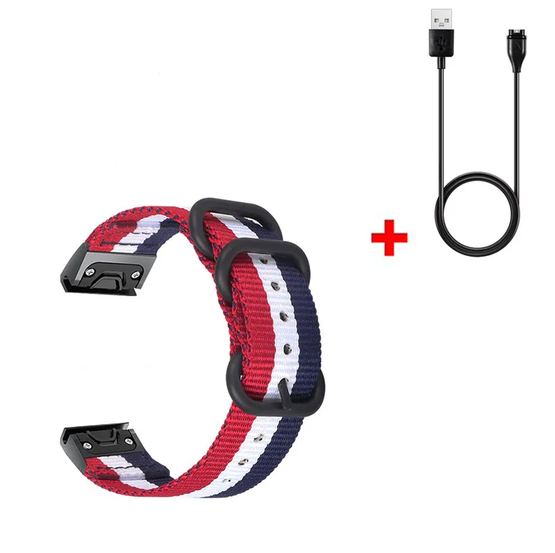 3 в 1 COMLYO USB кабель для зарядки для Garmin Fenix 5X5 5S ремешок Quick Release наручный ремешок для Garmin Fenix 5s браслет ремешок для часов - Цвет: Color14