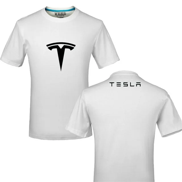 Забавная футболка с логотипом Tesla из хлопка с принтом Летняя Повседневная футболка унисекс футболки f - Цвет: 4