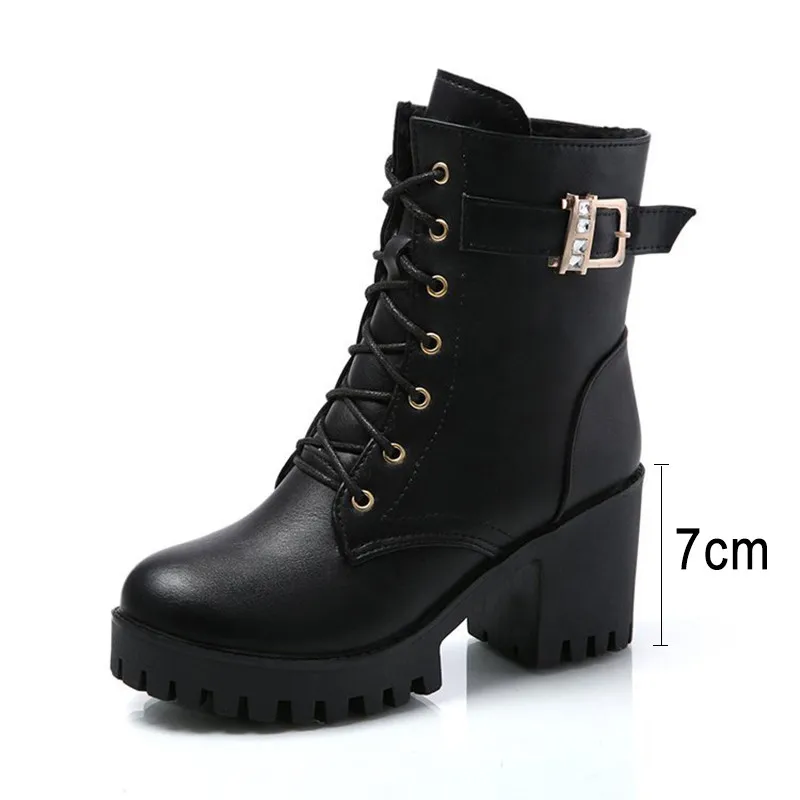 

Fashion Women Boots Thick Heel Boots Female Winter Shoes 2019 Hot Platform Women Shoes Rome Style Ankle Boot Women Booties
