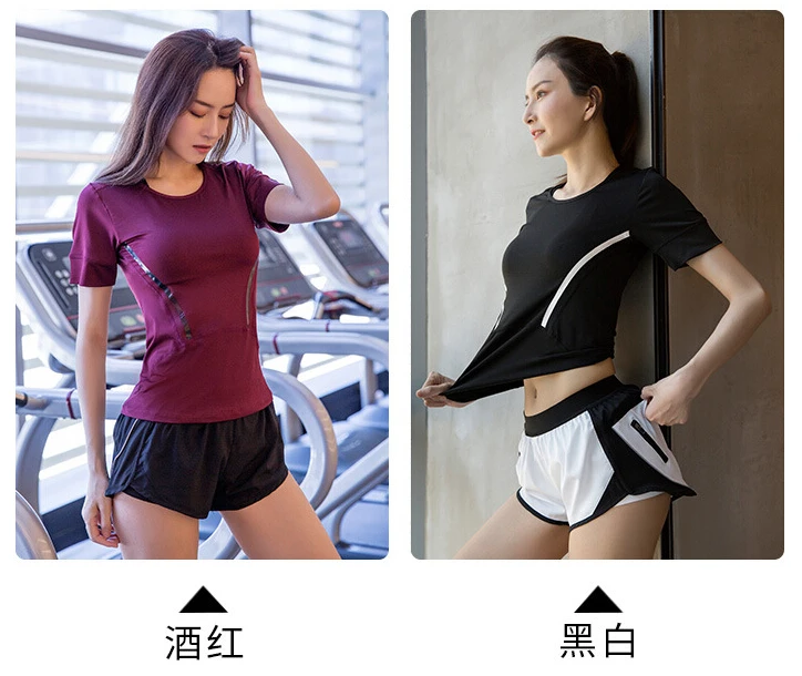 Hot sale women quick dry yoga sets fitness gym 2/3 piece set t shirt+bra+pants outdoor sports running clothes training suit sets