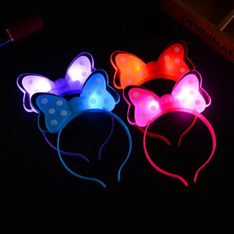 

Rave New LED/Neon Party Flashing Glow Headband Women Girls Bow Light Up Hairbands Hair Accessories Glow Party Supplies