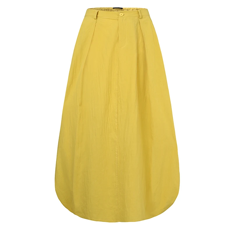 2021 Vintage Summer Skirts ZANZEA Women High Waist Solid Cotton Linen Skirt Saia Female Beach Maxi Long Skirts Jupe Faldas  7