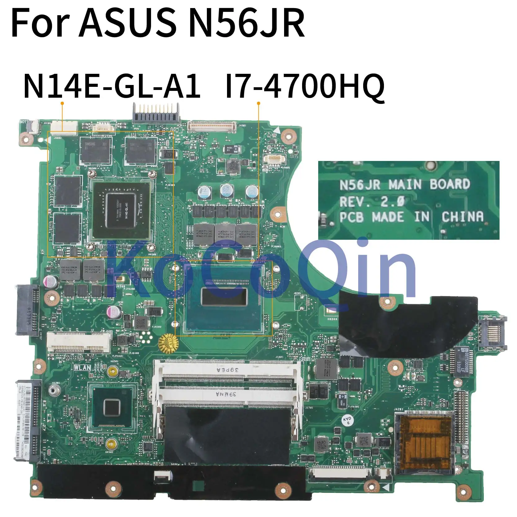 price cut KoCoQin Laptop motherboard For ASUS N56JR N56JK N56J N56 I7-4700HQ GT760M Mainboard REV.2.0 N14E-GL