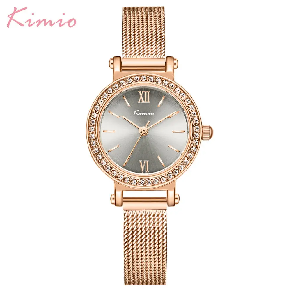 

Kimio Women Quartz Watch Fashion Bling Casual Ladies Watch Female Quartz Gold Watch Crystal Diamond Leopard For Women Clock