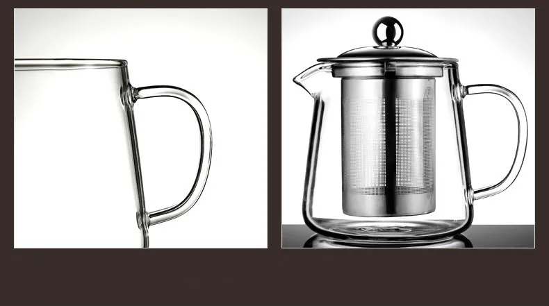 Размер Хороший ясный боросиликатный стеклянный чайник с 304 нержавеющая сталь ситечко для заваривания тепла кофе чайник Инструмент чайник Набор