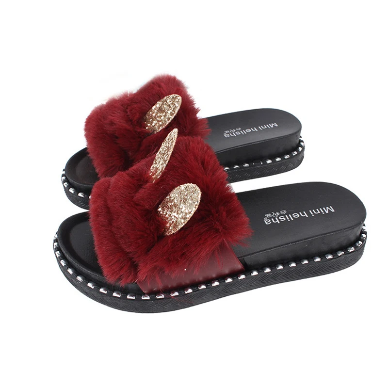 

EABXZ Slippers Women Flip Flops Summer Womens Slippers Indoor Fur Slides Sandals Casual Shoes Slip on Furry Slipper Women Shoes