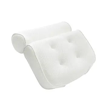 

1PC Bathtub Pillow Portable Massage Solid Non-slip Neck and Back Support 3D Mesh Spa Pad Bathing Pillow with 6 Suction Cups