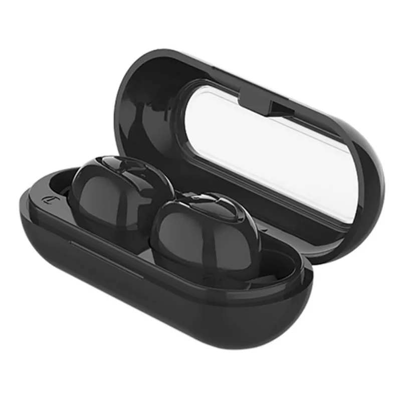 TWS Bluetooth 5,0 наушники с сенсорным управлением 3D стерео наушники мини зарядный чехол высокого качества - Цвет: Black