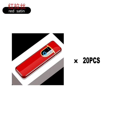 20 шт./лот USB прикуриватель электронный ультра-тонкий сенсорный индукционный для мужчин гаджеты мужские s подарки аксессуары для сигарет - Цвет: 20 PCS Red