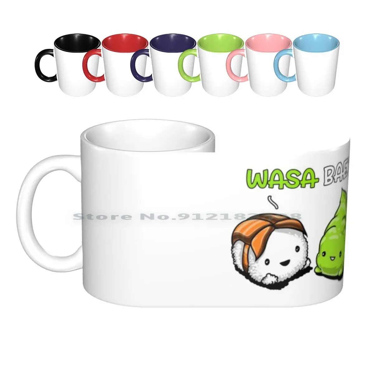 Sushi Wasabi Wasa Bae Tazze In Ceramica Tazze Da Caffè Tazza Da Tè Al Latte Wasa Kawaii Sushi Sushi Lover Sushi Wasabi Lover Wasabi Sushi Pun