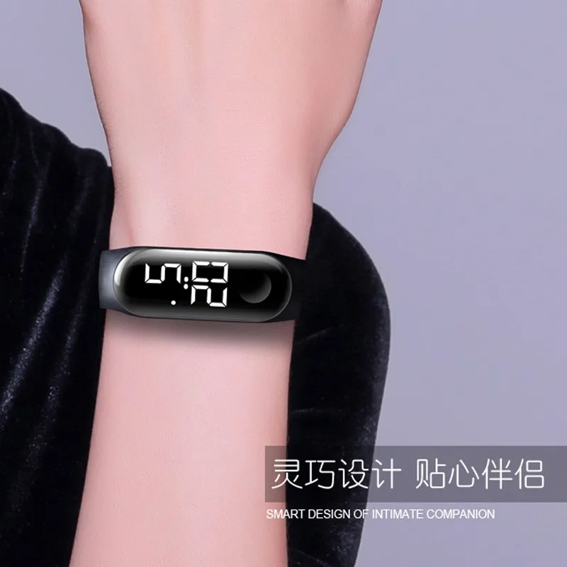 Водонепроницаемые мужские и женские Цифровые Часы светодиодный спортивные часы со стеклянным циферблатом силиконовые наручные часы спортивные часы мужские цифровые часы D5